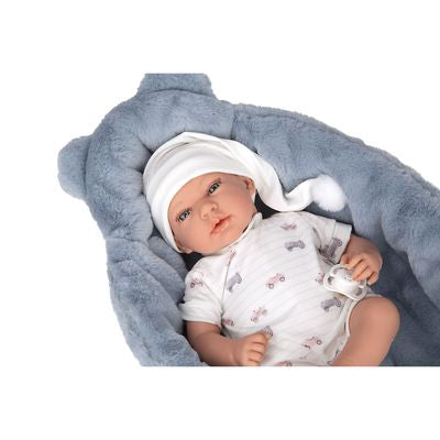 Muñeca Elegance 40cm Andie Azul con Cojín