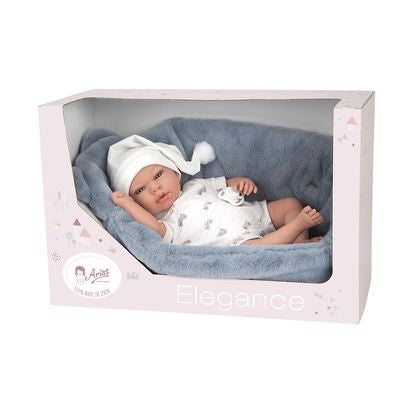 Muñeca Elegance 40cm Andie Azul con Cojín