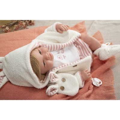 Muñeca Elegance 45cm Zoe Rosa con Bufanda