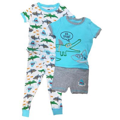 Set Pijama 4 Piezas Shark Crocodile Infant