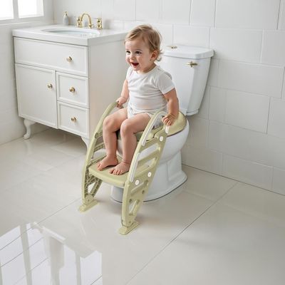 Inodoro de Entrenamiento con Escalera Ajustable Antideslizan