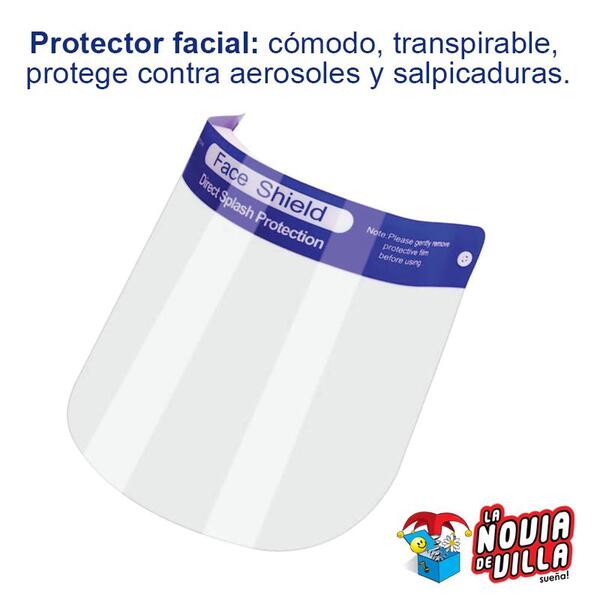 FACE SHIELDS - Protector Para Cara Transp.banda Az