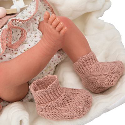 Reborn Bebe 40cms Abril Rosa con Manta