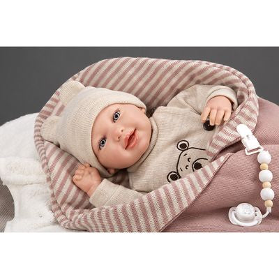 Reborn Arias 45cm Lain Con Saco de Dormir