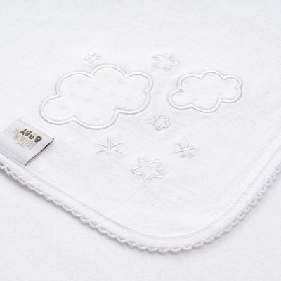 Gasa Bordada Mod Nubes Blanco
