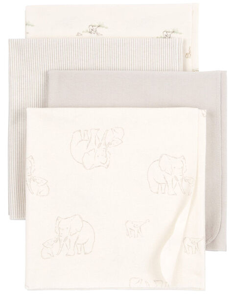 Frazada Bebe-Gris Elefante de 4PCS