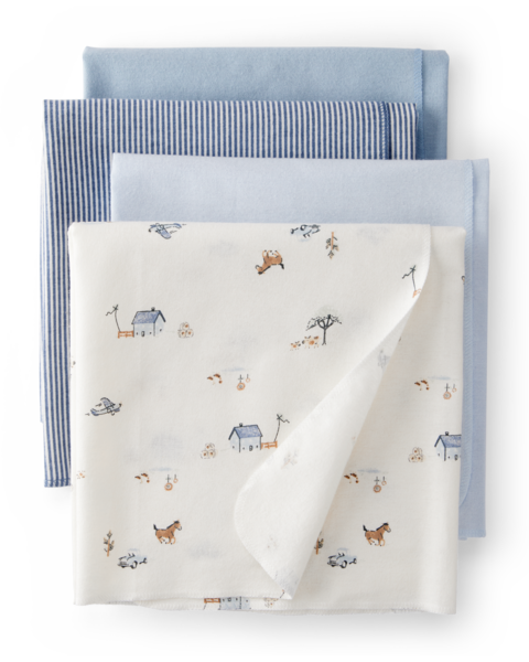 Set de Mantas 4pc Casita Azul