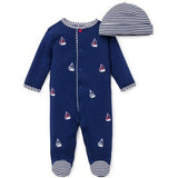 Pijama con Pies Y Gorrito Marinero 3 meses Azul Marino