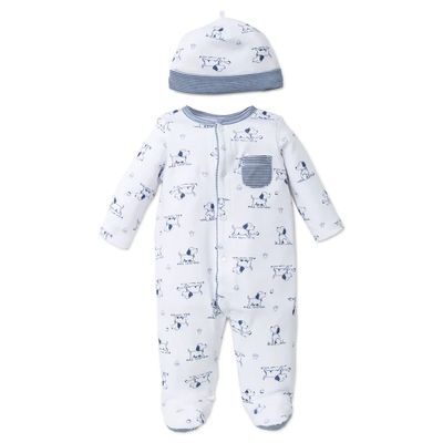 Ropita Bebe Cachorro Toile con Pies & Gorro