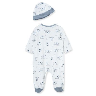 Ropita Bebe Cachorro Toile con Pies & Gorro