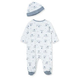 Ropita Bebe Cachorro Toile con Pies & Gorro