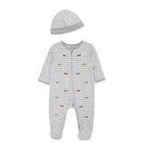 Set Pijama y Gorro Race Cars Gris