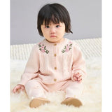 Set de Abrigo y Pantalón Tejido Rosa Floral