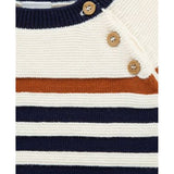 Set de Abrigo y Pantalón Tejido Rayas Azul