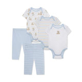 Set 5pc Bodies & Pantalones Osos Azul