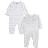 Set 2pc Pijama Cuddly Puppies Gris