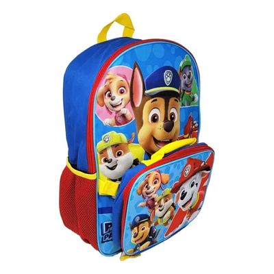 Mochila Con Bolsillo 16"  y Lonchera Paw Patrol