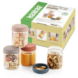 Tarro Vidrio con Tapa Silicona 210ml 4 piezas