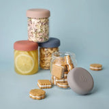 Tarro Vidrio con Tapa Silicona 210ml 4 piezas