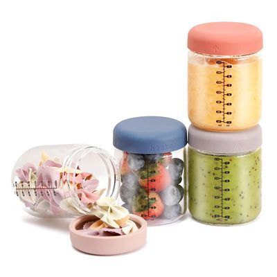 Tarro Vidrio con Tapa Silicona Multi 6 piezas