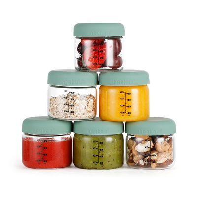 Tarro Vidrio con Tapa Silicona 120ml 6piezas