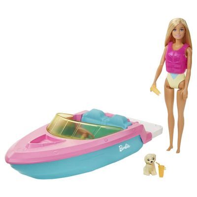 Barbie Bote Acuático Con Muñeca
