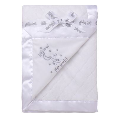 Manta Reversible Bienvenido Blanca