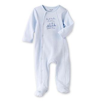 Pijama para Niños con pies Gracias Azul y Blanco New Born