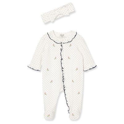 Pijama Niñas Rosas Crema 6m