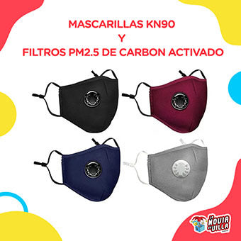 Mascarilla KN90 con 2 Fitros PM2.5 de Carbón Acriv