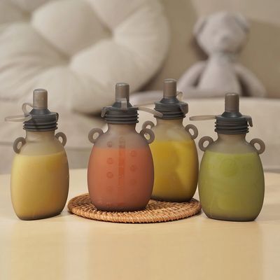 Bolsa Silicona Oso Feliz 170ml -4 piezas Gris