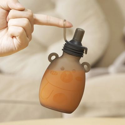 Bolsa Silicona Oso Feliz 170ml -4 piezas Gris