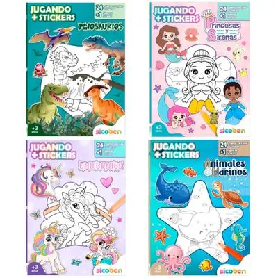 Libro de Actividades Jugando + Stickers Surtido