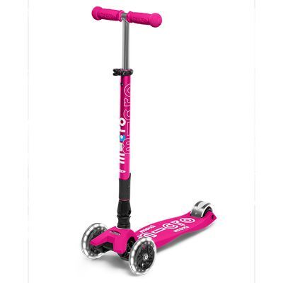 Patineta Micro Lujo Compacto Led Fucsia