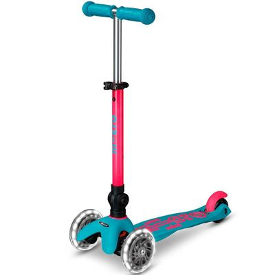 Patineta Mini Micro Plegable LED Rosada