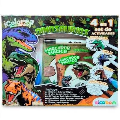 Set de Actividades 4 en 1 ¡Colorea sin Desorden! – Dinosauri
