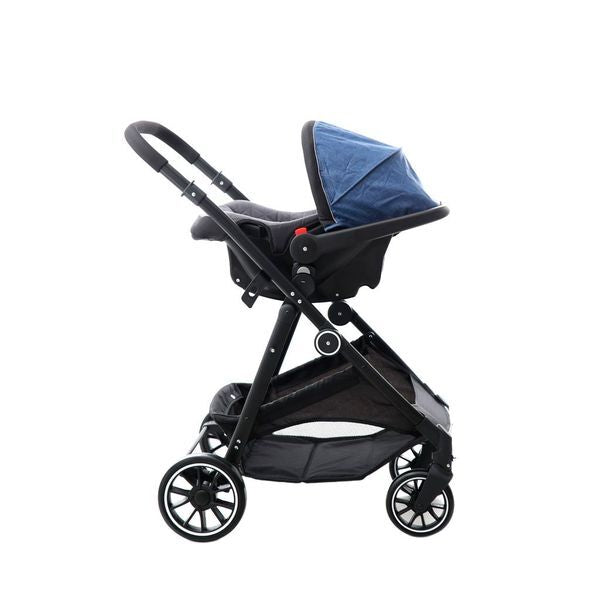 Coche Bebe + Carguera Milan 3 en 1 Azul