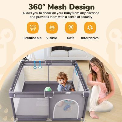 Corral para Bebe Lil Pengyu Pequeño Gris