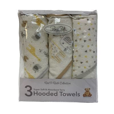 Set Tres Toallas Encapuchada para Bebe