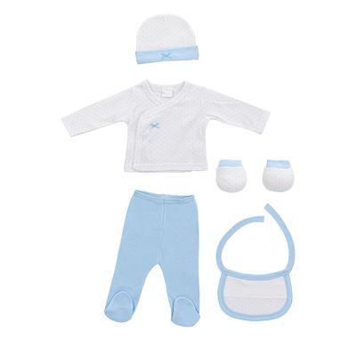 Set Regalo 5 Pcs 100% Algodón 0-6m Azul