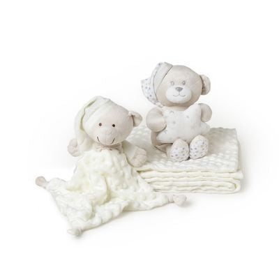 Set 3 Pcs Casita(Peluche+manta+dou) Beige