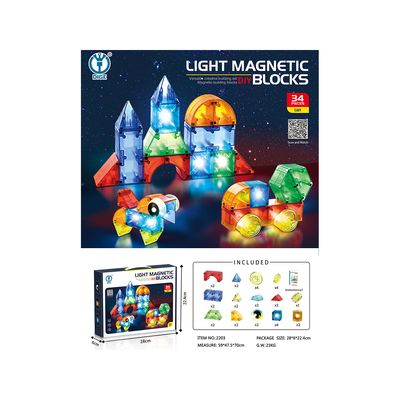 Bloques Magneticos con Luz - 34 Pcs