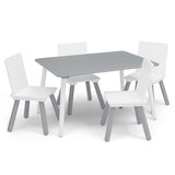 Set Mesa y 4 Sillas Color Gris/Blanco