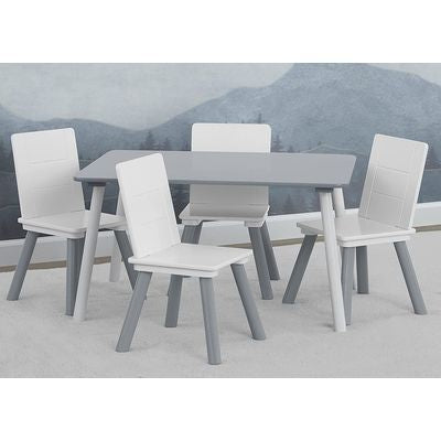 Set Mesa y 4 Sillas Color Gris/Blanco