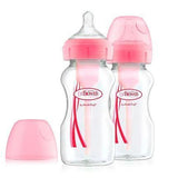 DR BROWN'S Biberon Cuello Ancho 9oz Rosado Set 2 u